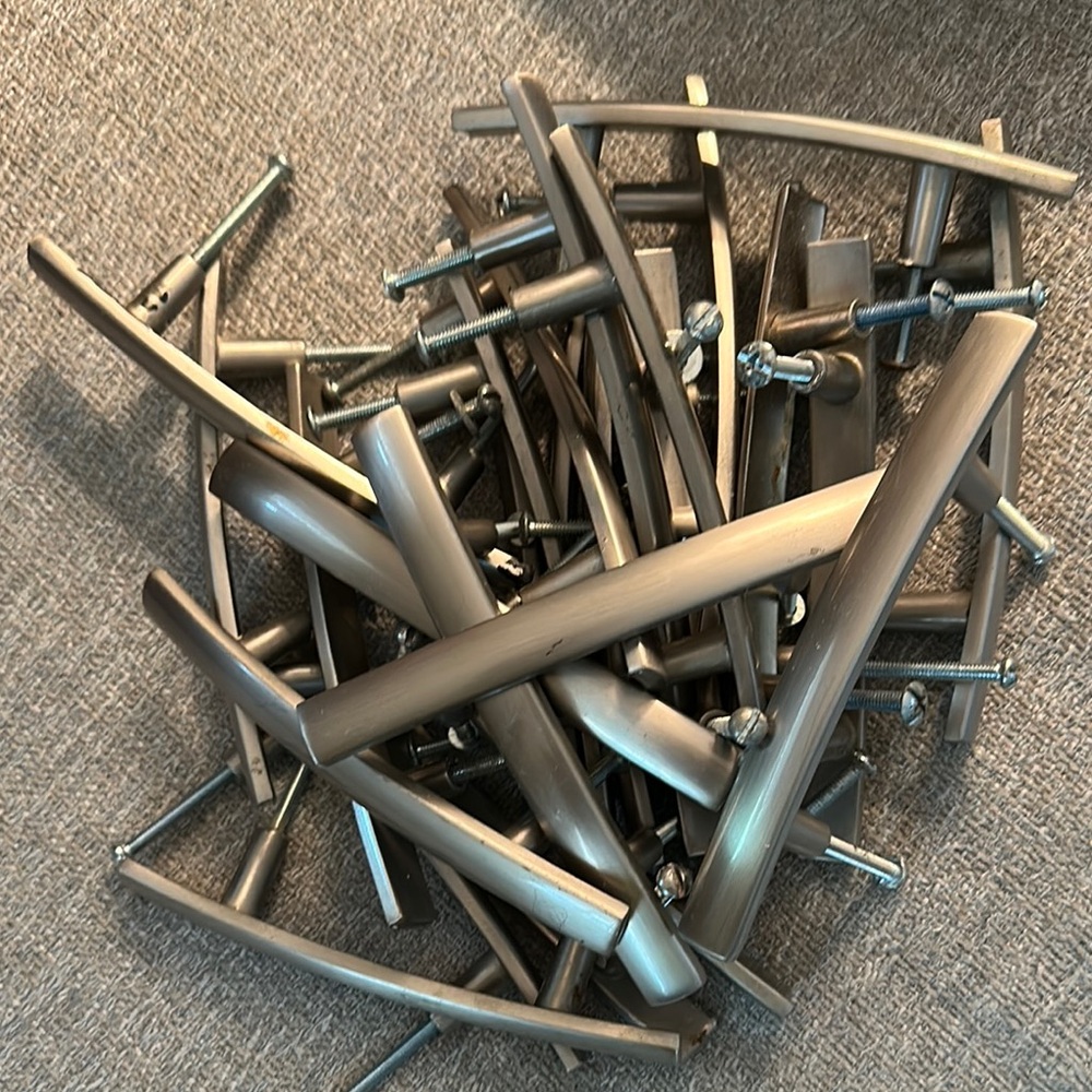 Sleek Metallic Cabinet Handles